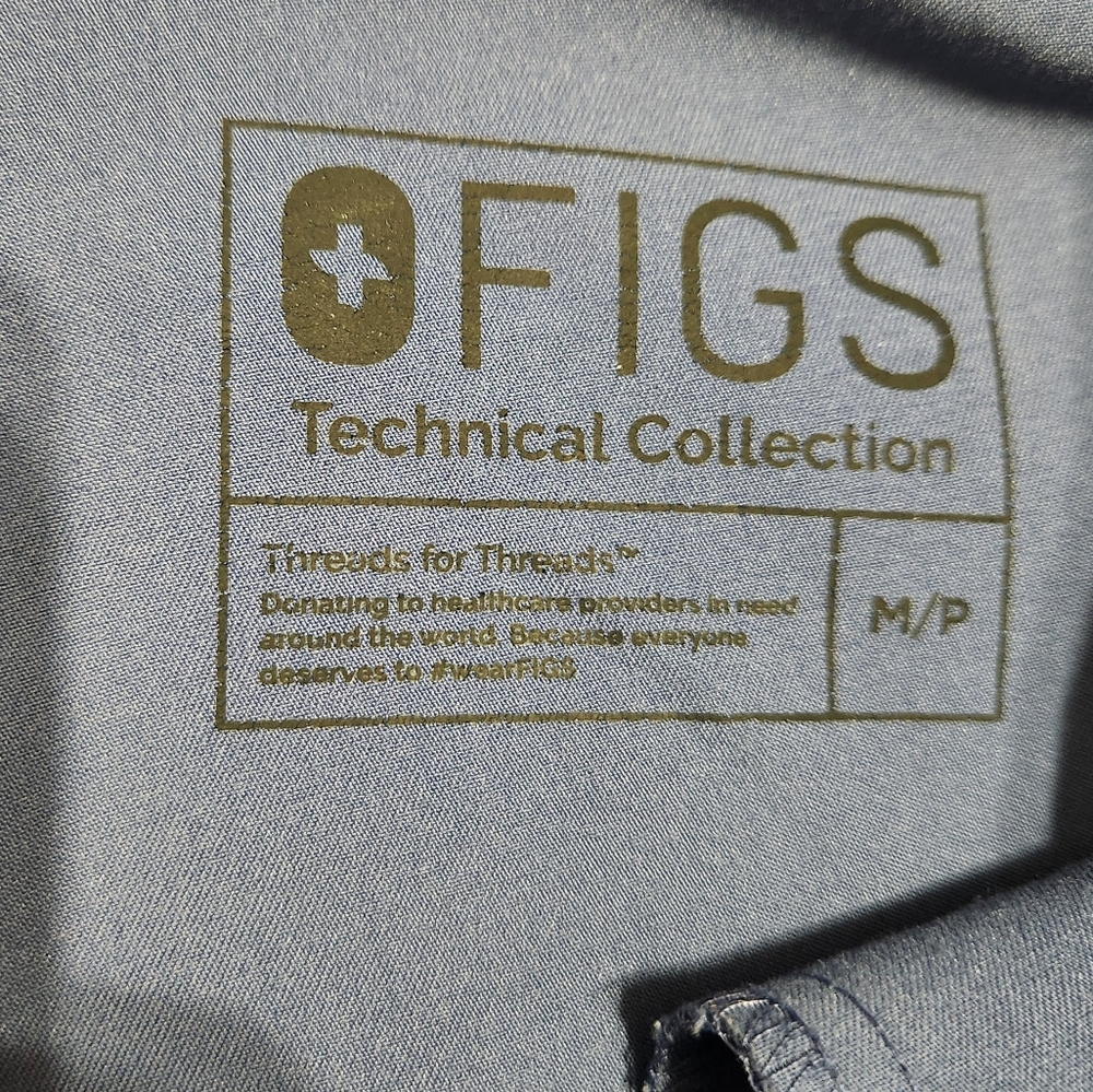 Figs Women's Technical Collection Scrub Pants Drawstring Blue Strait Leg M/P - Picture 14 of 14